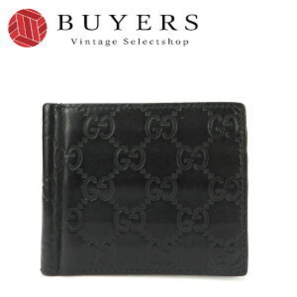 Gucci Bifold Black Money ssima Leather Wallet Clip - Picture 1 of 9
